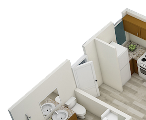 3D-SJGC-FloorPlan St Joseph Garden Courts 3D one bedroom one bathroom floor plan